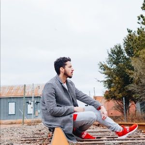 Black & Grey Glen Plaid Trench Coat